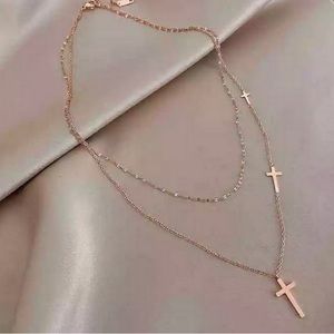 Crossed Layered Necklace